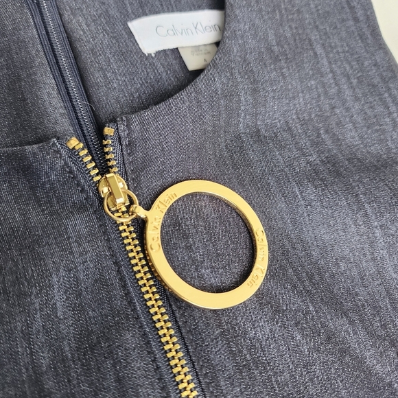 Calvin Klein Womens Blue Denim Chambray Sleeveless Sheath Midi Dress Bodycon 4 - Picture 7 of 16